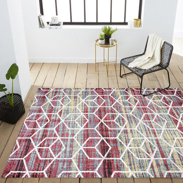 Tumbling Blocks Modern Geometric Area Rug 2